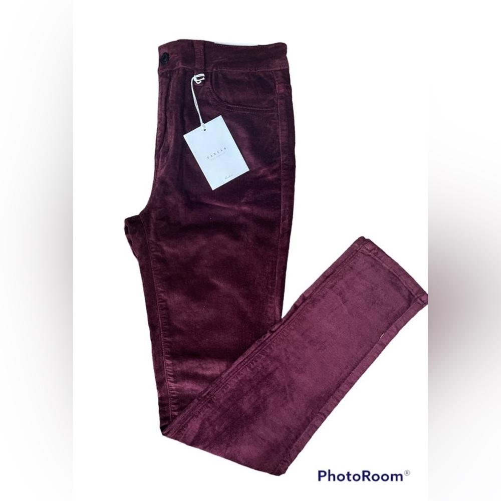 KanCan Ginny Mid Rise Velvet Skinny Pants